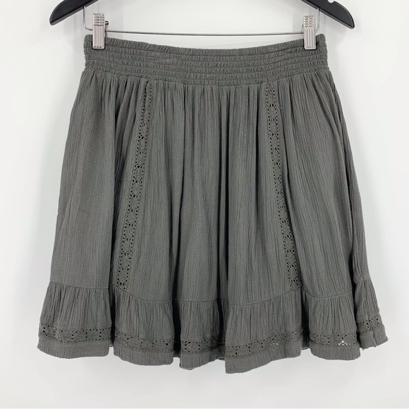 Only Khaki Khloe Plissé Lined Short Circle Skirt, EU 36/US 4 - Picture 11 of 16